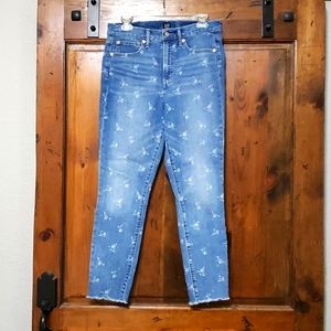 Gap True Skinny, Denim Flower print jeans, size 8